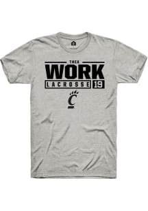 Thea Work Ash Cincinnati Bearcats NIL Stacked Box Short Sleeve T Shirt