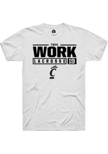 Thea Work White Cincinnati Bearcats NIL Stacked Box Short Sleeve T Shirt