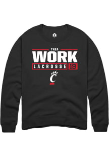Thea Work Rally Mens Black Cincinnati Bearcats NIL Stacked Box Crew Sweatshirt