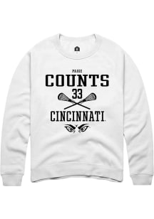 Veronica Counts Rally Mens White Cincinnati Bearcats NIL Sport Icon Crew Sweatshirt