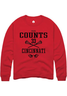 Veronica Counts Rally Mens Red Cincinnati Bearcats NIL Sport Icon Crew Sweatshirt