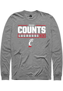 Veronica Counts Rally Mens Graphite Cincinnati Bearcats NIL Stacked Box Tee