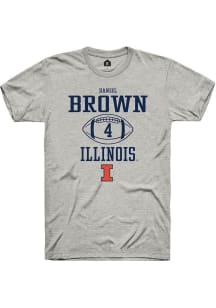 Daniel Brown Ash Illinois Fighting Illini NIL Sport Icon Short Sleeve T Shirt