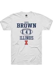 Daniel Brown White Illinois Fighting Illini NIL Sport Icon Short Sleeve T Shirt