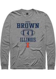 Daniel Brown Rally Mens Graphite Illinois Fighting Illini NIL Sport Icon Tee