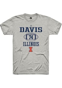 Jc Davis Ash Illinois Fighting Illini NIL Sport Icon Short Sleeve T Shirt