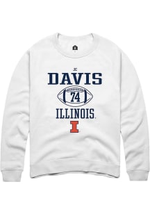Jc Davis Rally Mens White Illinois Fighting Illini NIL Sport Icon Crew Sweatshirt