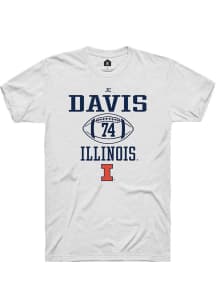 Jc Davis White Illinois Fighting Illini NIL Sport Icon Short Sleeve T Shirt