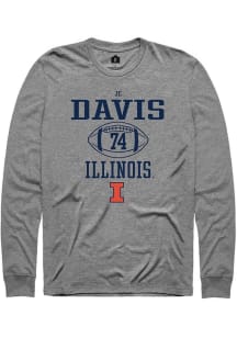 Jc Davis Rally Mens Graphite Illinois Fighting Illini NIL Sport Icon Tee