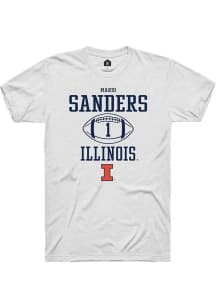 Mario Sanders White Illinois Fighting Illini NIL Sport Icon Short Sleeve T Shirt