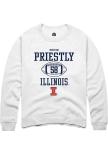 Melvin Priestly Rally Mens White Illinois Fighting Illini NIL Sport Icon Crew Sweatshirt