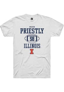 Melvin Priestly White Illinois Fighting Illini NIL Sport Icon Short Sleeve T Shirt