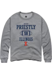 Melvin Priestly Rally Mens Graphite Illinois Fighting Illini NIL Sport Icon Crew Sweatshirt