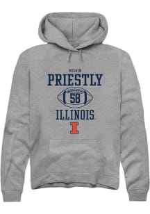 Melvin Priestly Rally Mens Graphite Illinois Fighting Illini NIL Sport Icon Hooded Sweatshirt