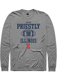Melvin Priestly Rally Mens Graphite Illinois Fighting Illini NIL Sport Icon Tee