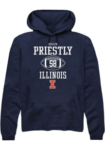 Melvin Priestly Rally Mens Navy Blue Illinois Fighting Illini NIL Sport Icon Hooded Sweatshirt
