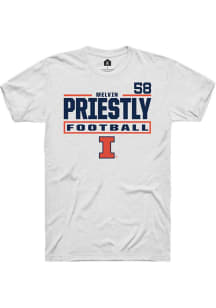 Melvin Priestly White Illinois Fighting Illini NIL Stacked Box Short Sleeve T Shirt