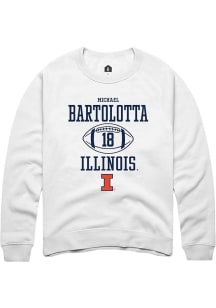 Michael Bartolotta Rally Mens White Illinois Fighting Illini NIL Sport Icon Crew Sweatshirt