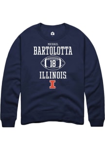 Michael Bartolotta Rally Mens Navy Blue Illinois Fighting Illini NIL Sport Icon Crew Sweatshirt