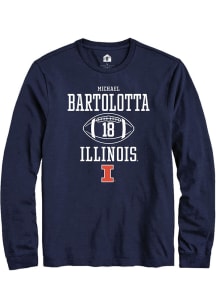 Michael Bartolotta Rally Mens Navy Blue Illinois Fighting Illini NIL Sport Icon Tee