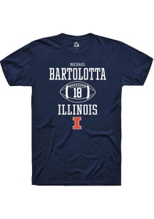 Michael Bartolotta Navy Blue Illinois Fighting Illini NIL Sport Icon Short Sleeve T Shirt