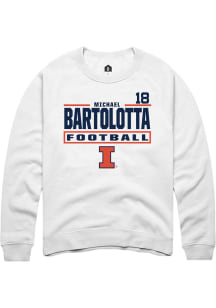 Michael Bartolotta Rally Mens White Illinois Fighting Illini NIL Stacked Box Crew Sweatshirt