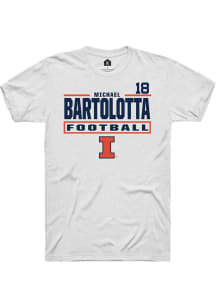 Michael Bartolotta White Illinois Fighting Illini NIL Stacked Box Short Sleeve T Shirt
