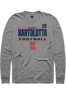 Michael Bartolotta Rally Mens Graphite Illinois Fighting Illini NIL Stacked Box Tee