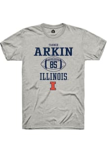 Tanner Arkin Ash Illinois Fighting Illini NIL Sport Icon Short Sleeve T Shirt