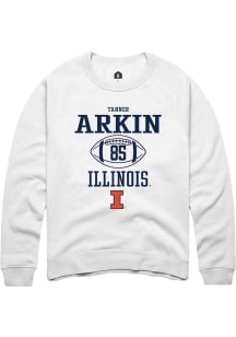 Tanner Arkin Rally Mens White Illinois Fighting Illini NIL Sport Icon Crew Sweatshirt