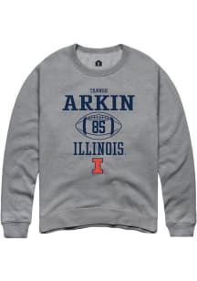 Tanner Arkin Rally Mens Graphite Illinois Fighting Illini NIL Sport Icon Crew Sweatshirt