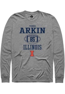 Tanner Arkin Rally Mens Graphite Illinois Fighting Illini NIL Sport Icon Tee