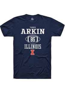 Tanner Arkin Navy Blue Illinois Fighting Illini NIL Sport Icon Short Sleeve T Shirt