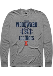 Vernon Woodward Rally Mens Graphite Illinois Fighting Illini NIL Sport Icon Tee