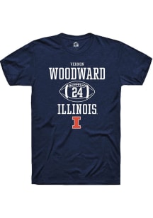 Vernon Woodward Navy Blue Illinois Fighting Illini NIL Sport Icon Short Sleeve T Shirt