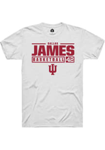 Dallas James White Indiana Hoosiers NIL Stacked Box Short Sleeve T Shirt