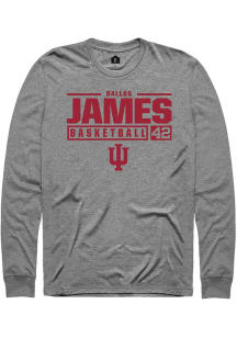 Dallas James Rally Mens Graphite Indiana Hoosiers NIL Stacked Box Tee