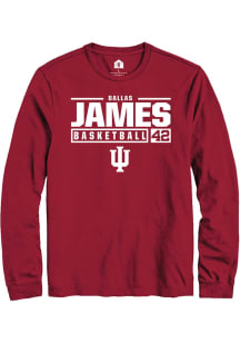Dallas James Rally Mens Red Indiana Hoosiers NIL Stacked Box Tee