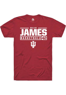 Dallas James Red Indiana Hoosiers NIL Stacked Box Short Sleeve T Shirt