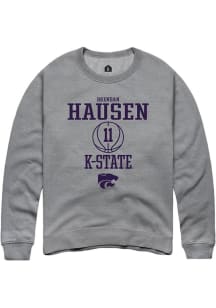 Brendan Hausen Rally Mens Graphite K-State Wildcats NIL Sport Icon Crew Sweatshirt