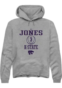 Cj Jones Rally Mens Graphite K-State Wildcats NIL Sport Icon Hooded Sweatshirt