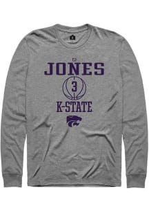 Cj Jones Rally Mens Graphite K-State Wildcats NIL Sport Icon Tee