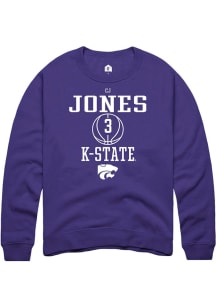 Cj Jones Rally Mens Purple K-State Wildcats NIL Sport Icon Crew Sweatshirt