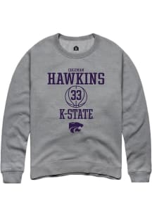 Coleman Hawkins Rally Mens Graphite K-State Wildcats NIL Sport Icon Crew Sweatshirt