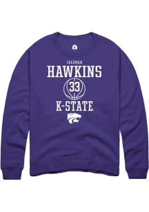 Coleman Hawkins Rally Mens Purple K-State Wildcats NIL Sport Icon Crew Sweatshirt