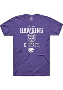 Coleman Hawkins Purple K-State Wildcats NIL Sport Icon Short Sleeve T Shirt