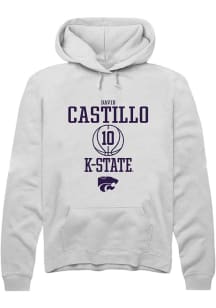 David Castillo Rally Mens White K-State Wildcats NIL Sport Icon Hooded Sweatshirt