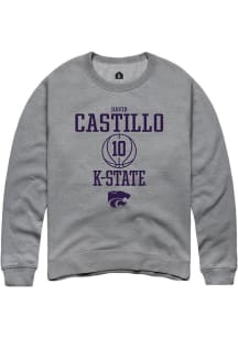 David Castillo Rally Mens Graphite K-State Wildcats NIL Sport Icon Crew Sweatshirt