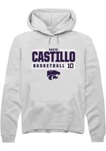 David Castillo Rally Mens White K-State Wildcats NIL Stacked Box Hooded Sweatshirt