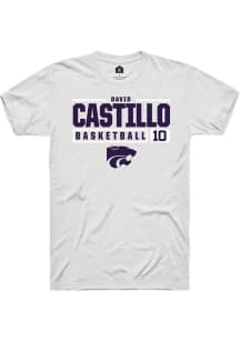 David Castillo White K-State Wildcats NIL Stacked Box Short Sleeve T Shirt